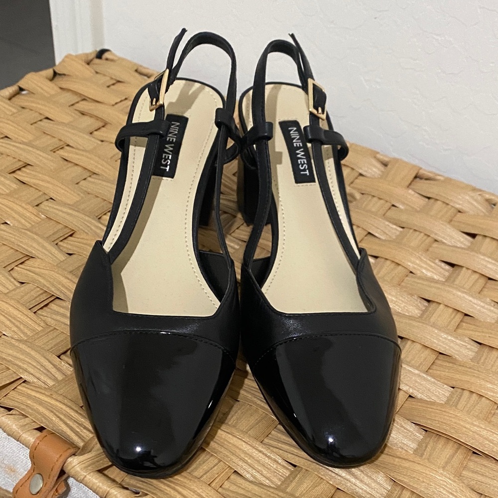 Nine West Black Patent Heels